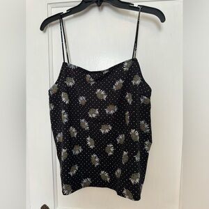 Black floral topshop tank